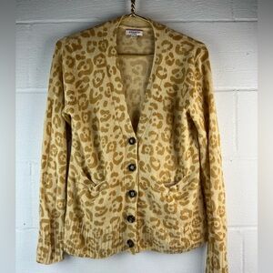 Andree by Unit Leopard Print Cardigan Sweater, Small